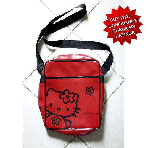 Deep crimson red large Hello Kitty shoulder bag