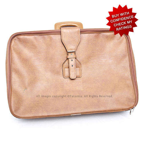 Vintage brown leather luggage suitcase