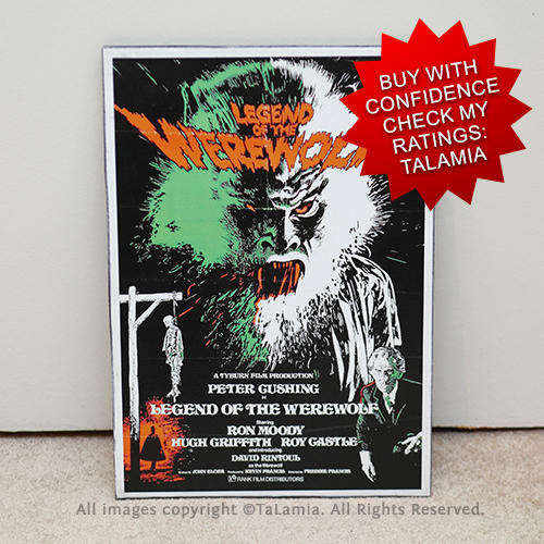 Hard board poster print of iconic 1975 British horror film LEGEND OF THE WEREWOLF