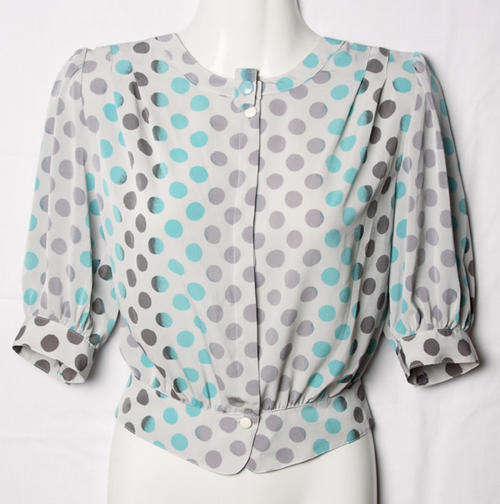 Vintage treasure: Unique polka dots top with princess sleeves