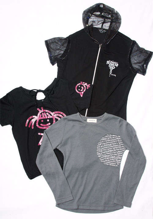 Ladies black and grey set of THREE unique tops