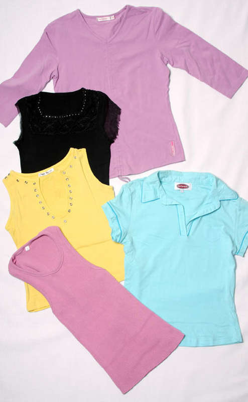 Ladies colour splash set of FIVE tops