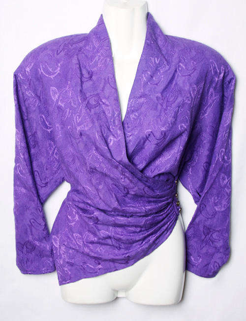 Vintage treasure - Amazing purple wrap over jacket with gold buttons