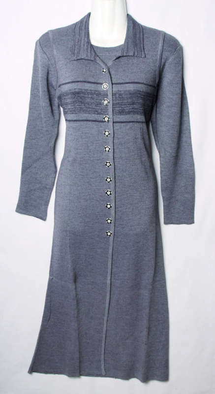 Womens grey two piece dress and long length jersey