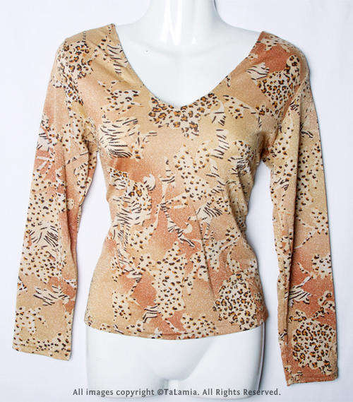 Ladies orange-browns shimmer fashion top