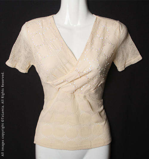 Beautiful womens light peach cream soft stretch top
