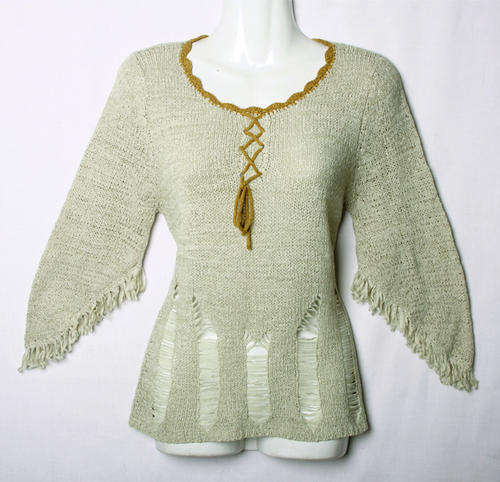 Beautiful ladies pale olive green coarse look jersey