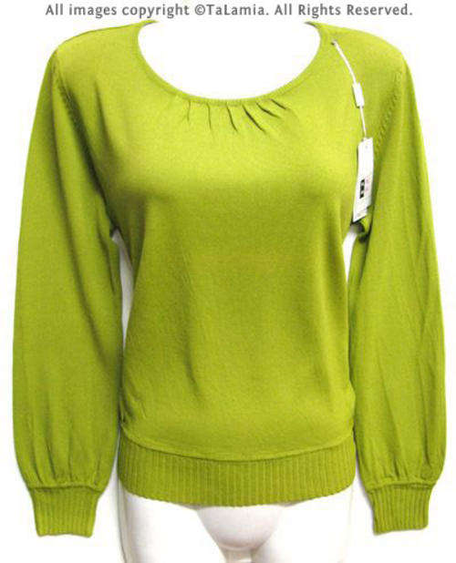 Apple green sweater top with exquisite back detail