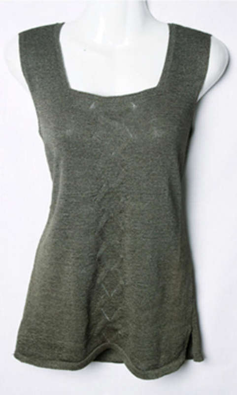 Womens dark olive green sweater jersey top plus size