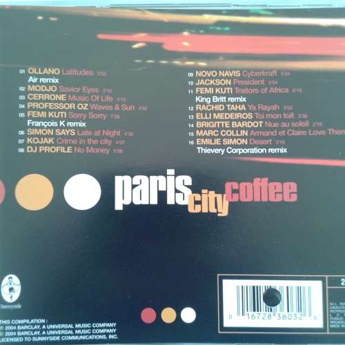 Paris City Coffee - Various Artists (CD) *Trip-Hop/Downtempo/Acid Jazz
