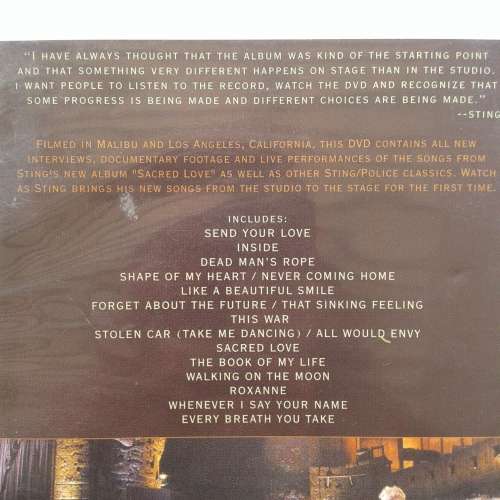 Sting - Inside The Songs Of Sacred Love (DVD) (2003)
