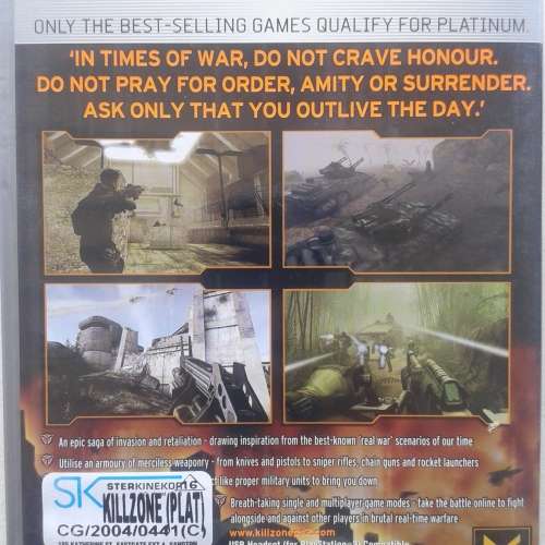 Killzone (PS2 Game) (PAL)     *NO MANUAL