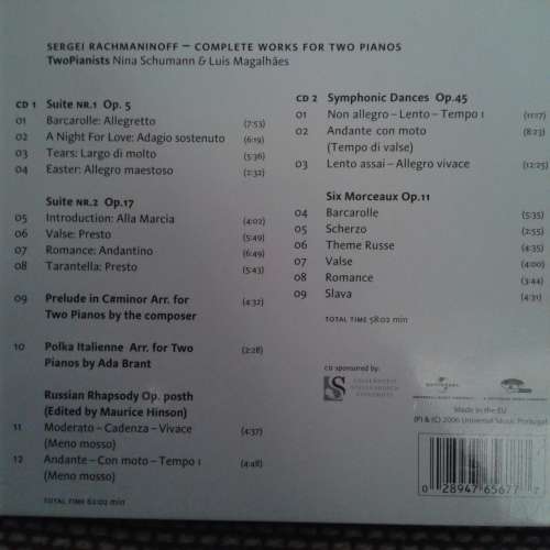 Sergei Vasilyevich Rachmaninoff / Schumann / Magalhães - Complete Works For Two Pianos (2CD) (2006)