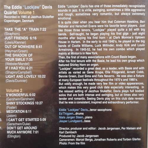 Eddie `Lockjaw` Davis Quartet Vol. 1 and 2: Live In Denmark `85 [DVD] (2003)
