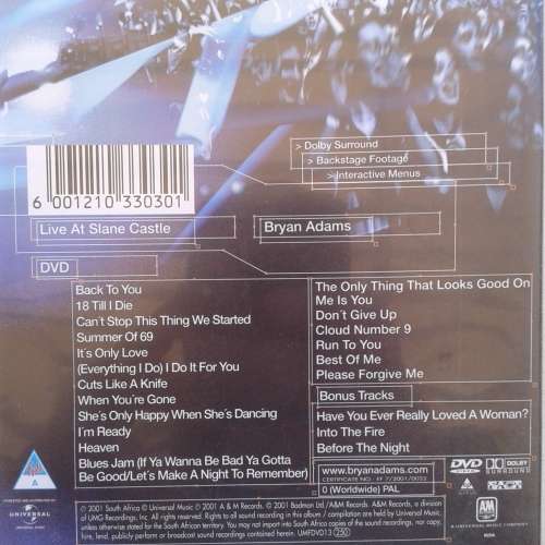 Bryan Adams - Live At Slane Castle [DVD] (2001)