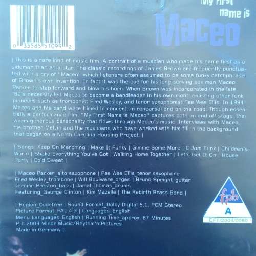 My First Name Is Maceo (A Flim by Markus Gruber) [DVD] (2003)