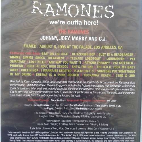 Ramones - We`re Outta Here! (Film Crew) [DVD] (2004)  [S]