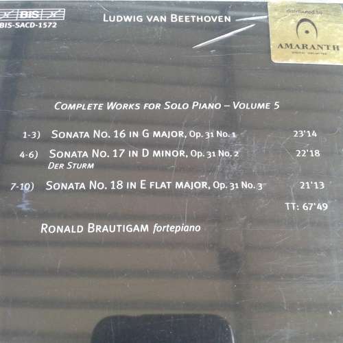 Beethoven/Brautigam - Comp. Works For Solo Piano Vol. 5: Der Sturm: Sonatas Op. 31 Nos. 1-3 [SACD]