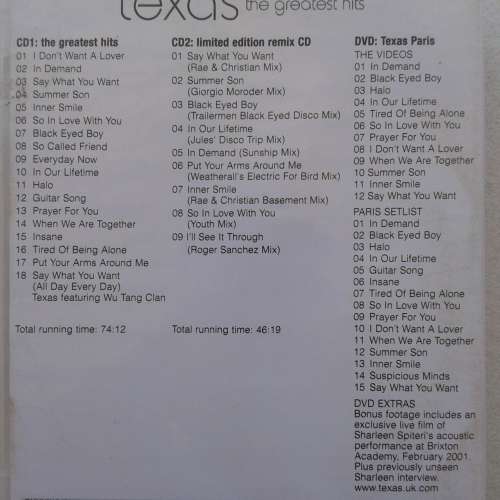 Texas - The Greatest Hits [2 CD + DVD] (2005)