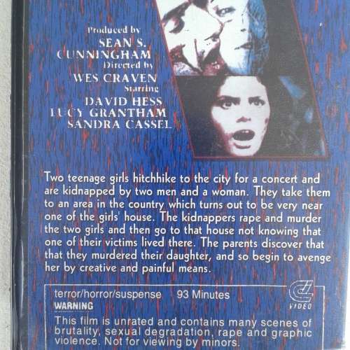 Last House On The Left (Wes Craven)  [RARE VHS Cassette]