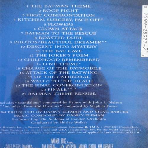 Batman (Original Motion Picture Score) - Danny Elfman [Import] (1989)