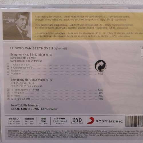 Beethoven / Bernstein / New York Philharmonic - 5th and 7th Symphony [Import CD] (2010)