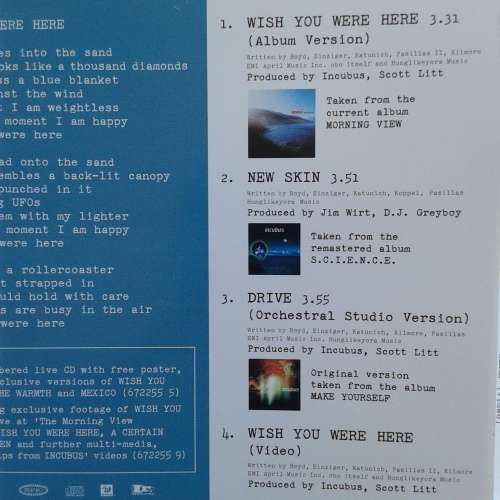 Incubus - Wish You Were Here (CD single) [Import] (2001)