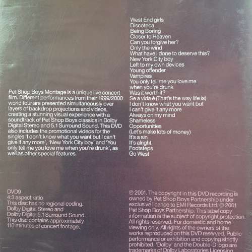 Pet Shop Boys - Montage: The Nightlife Tour [DVD] (2001)
