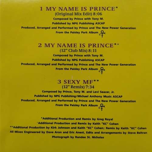 Prince And The New Power Generation - My Name Is Prince (Remixes) [Import CD single] (1992)