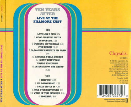 Ten Years After - Live At The Fillmore East (2CD Remastered) [Import] (2001)