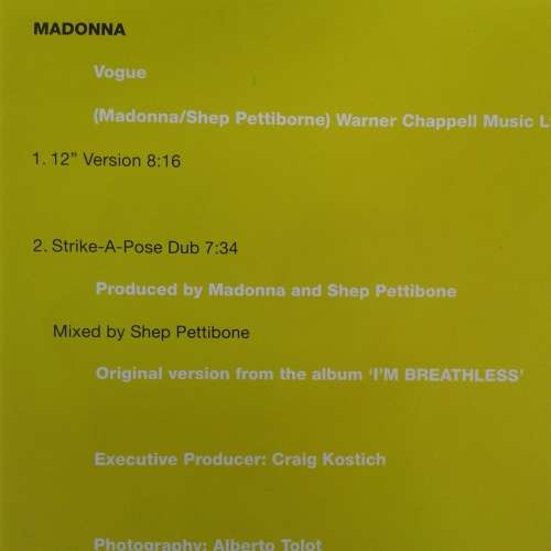 Madonna - Vogue [Import CD single] (1995)