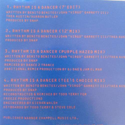Snap - Rhythm Is A Dancer [Import CD single] (1992)