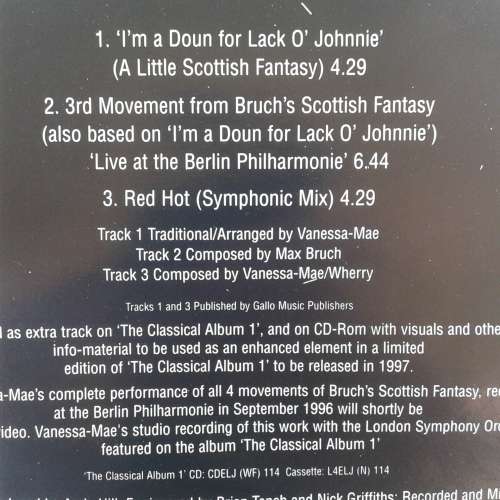 Vanessa-Mae - I`m A-Doun For Lack O`Johnnie (A Little Scottish Fantasy) [CD single] (1996)
