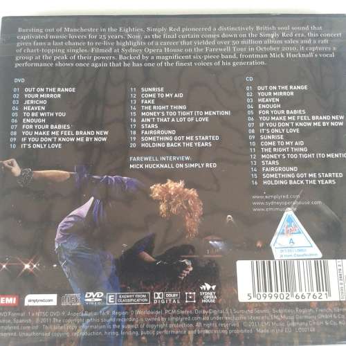 Simply Red - Farewell (Live In Concert At Sydney Opera House) [CD+DVD] [Import] (2011)