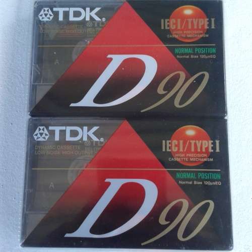 TDK D-90 Type I Blank Cassette [Pack of 2] (New, sealed.)