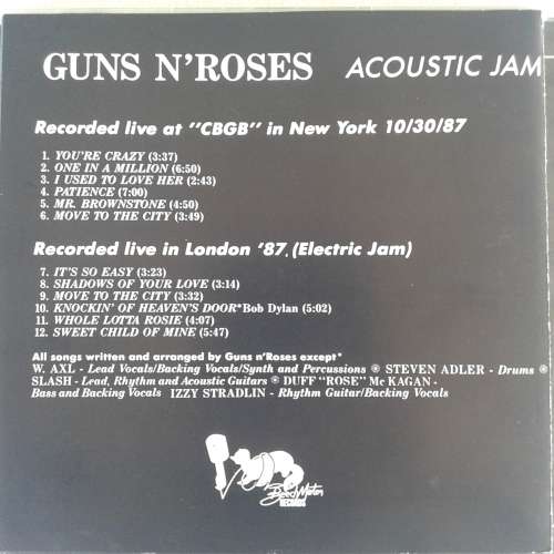 Guns N` Roses - Acoustic Jam (Rare Live Unofficial CD) (1992)