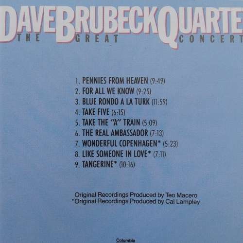 The Dave Brubeck Quartet - The Great Concerts (1988)
