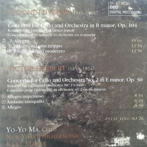 Dvorak / Herbert - Yo-Yo Ma - New York Philharmonic / Masur - Concertos From The New World (1995)