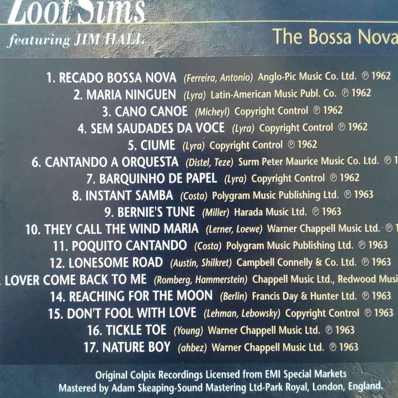 Zoot Sims & Jim Hall - The Bossa Nova Sessions (1998)