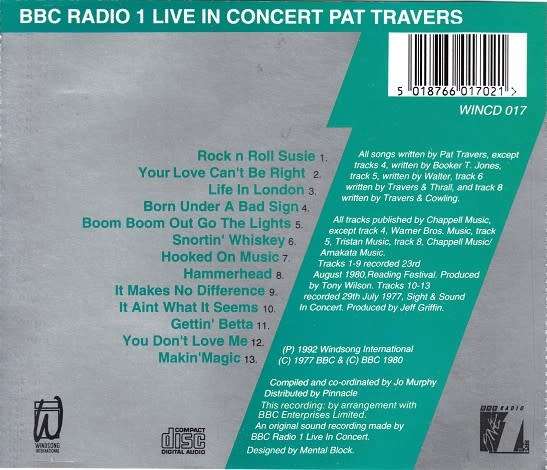 The Pat Travers Band - BBC Radio 1 Live In Concert (1992)  *Hard Rock [D]