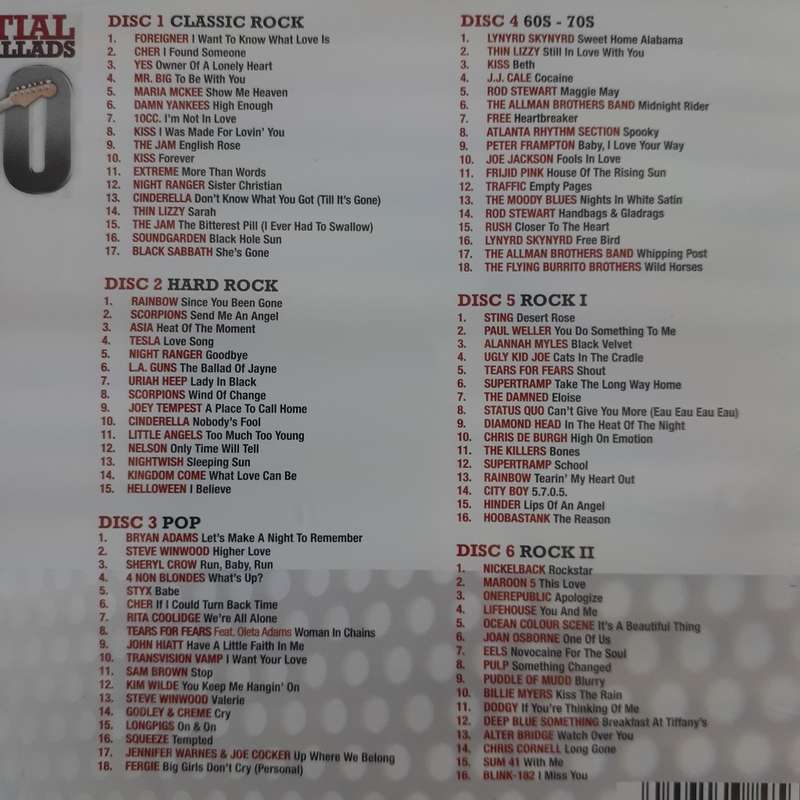 100 Essential Power Ballads - Various Artists (6 CDs) (2010)