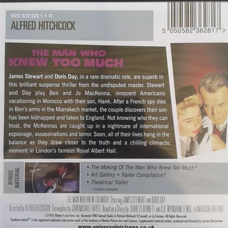 The Man Who Knew Too Much (An Alfred Hitchcock Film) - Stewart / Day [DVD Movie] (1955)