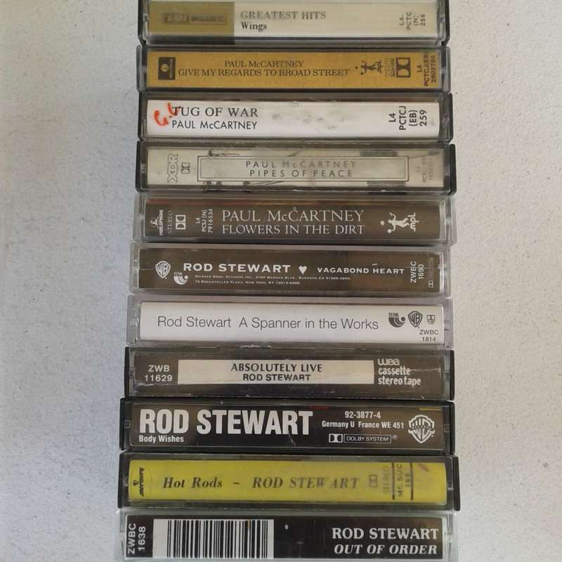 CASSETTE BUNDLE - 11 Assorted ROD STEWART / PAUL McCARTNEY Cassettes