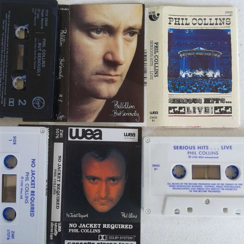 Phil Collins (3 CASSETTE BUNDLE) - No Jacket Required / Serious Hits... Live / ...But Seriously