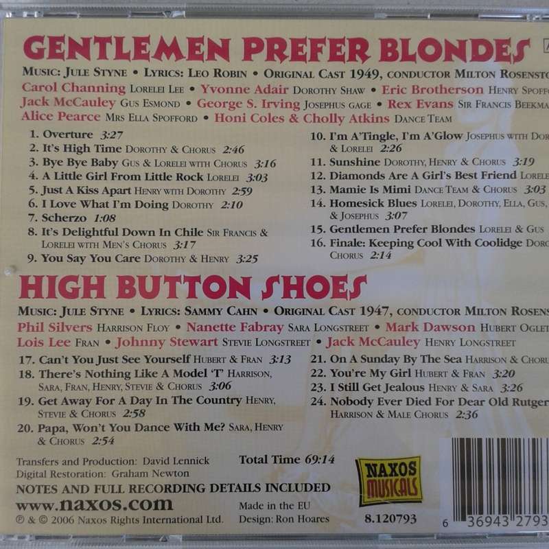 Gentlemen Prefer Blondes / High Button Shoes (Original Broadway Casts)