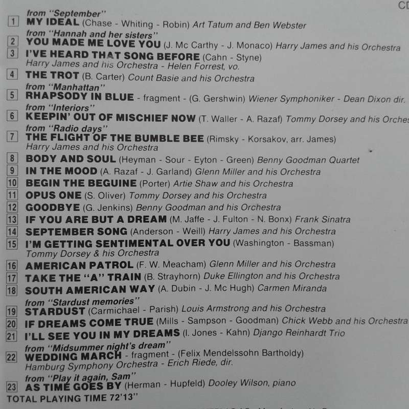 Soundtrack Music From Woody Allen`s Movies - Various (1988)  [S]