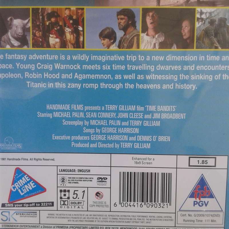 Time Bandits (A Terry Gilliam Film) [DVD Movie] - Palin / Connery / Cleese