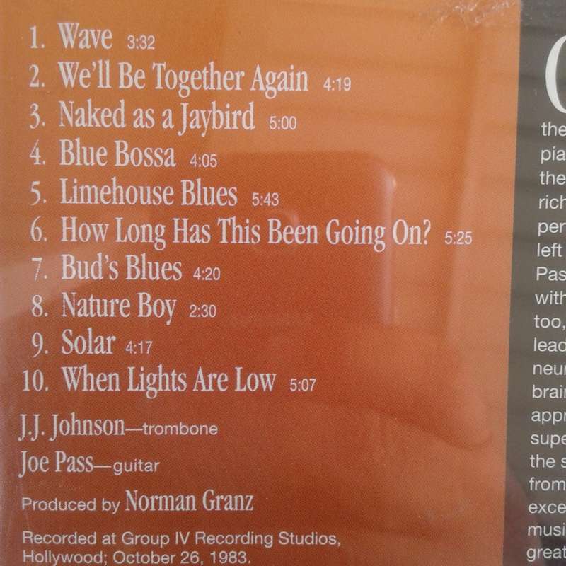 Joe Pass & J.J. Johnson - We`ll Be Together Again [Import CD] (1996)