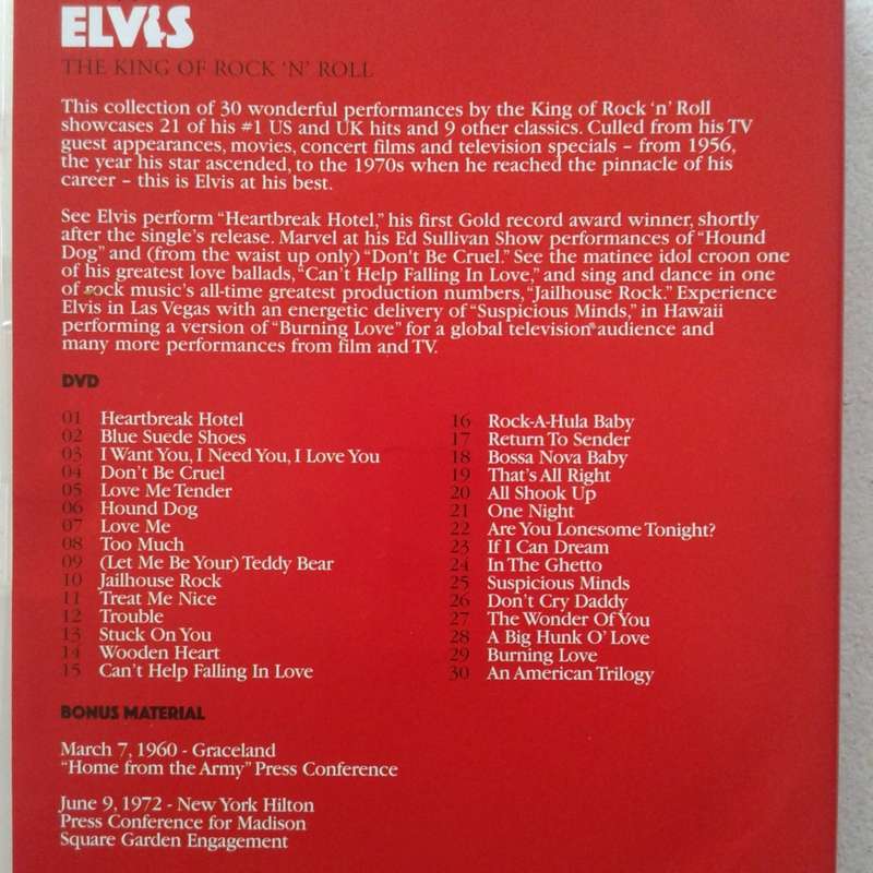 Elvis Presley - The King Of Rock `N` Roll (#1 Hit Performances And More) [DVD] (2007)