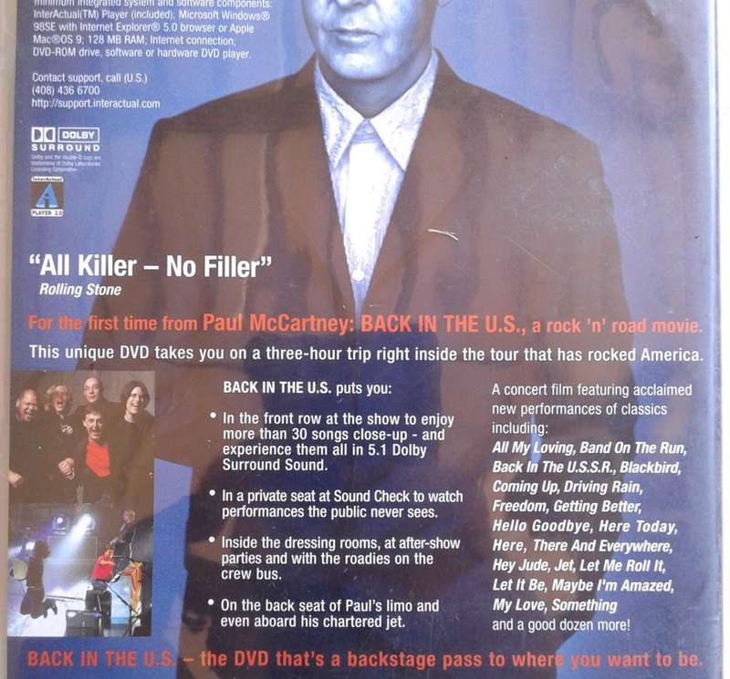 Paul McCartney - Back In The U.S. - Concert Film [DVD] (2002)
